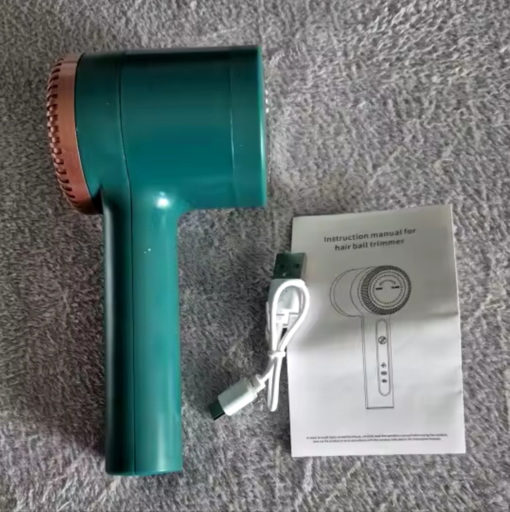 New Lint Remover USB Rechargeable Hair Ball Trimmer Fuzz Clothes green Color NIB